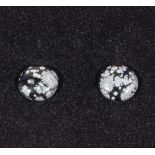Pair of snowflake Obsidion earrings