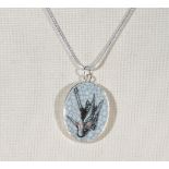 Ming Dynasty porcelain shard (crane) on sterling silver chain