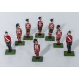 Scottish painted lead soldiers highland regiments, 8 in total, stamped to base William Grant and