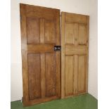 Two Victorian pine doors stripped and waxed, 198cm x 80cm and 195cm x 75cm