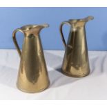 Two brass jugs, 28cm tall