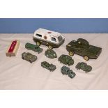 A collection of military diecast vehicles