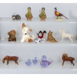 A collection of china and glass animals