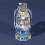 Baccarat French type art deco period internally decorated facetted bodied scent bottle of the finest