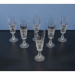 Six Waterford crystal champagne flutes