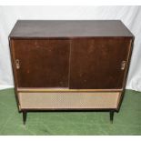 A retro Marconiphone radiogram, with various records