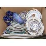 A box of mixed pottery and china