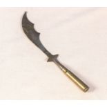 A Trench art bullet knife, 20cm long