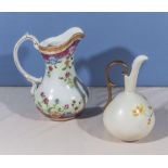 A porcelain jug and a pottery jug