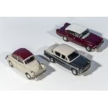 Three Vanguard diecast vehicles, Morris Minor, Hillman Minx and Ford Capri