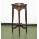 A carved oak plant stand, 29cm sq. x 86cm tall