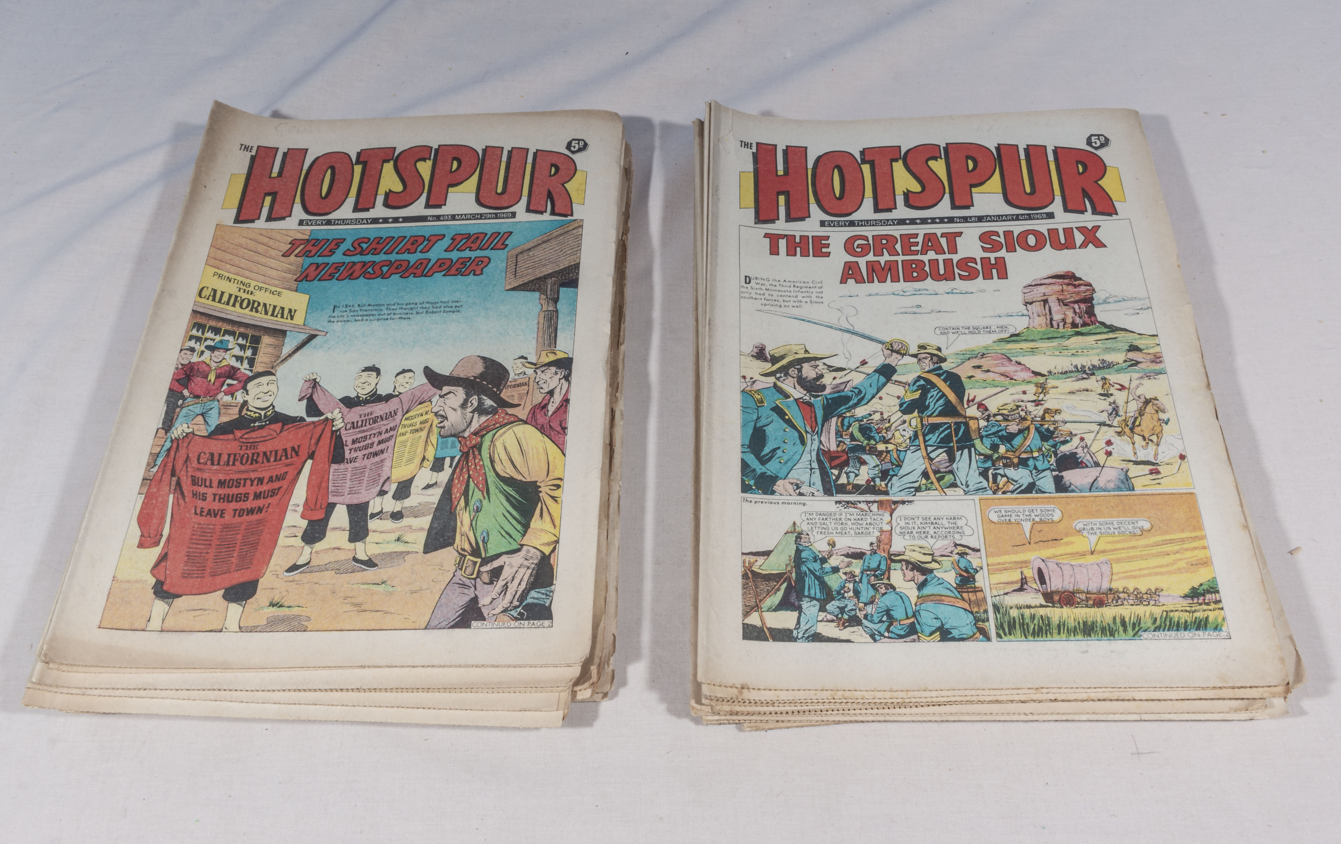 26 vintage Hotspur comics 1969