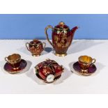 A Carlton Ware Rouge Royale coffee service