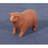 A Han carved hardwood sheep netsuke