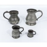 Four pewter measures