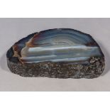 A piece of polished stone agate 18cm x 10cm