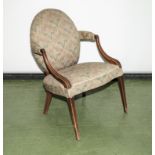 A Georgian arm chair back legs shortened