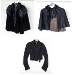 Three Victorian black silk and velvet capes