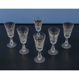 Six Waterford crystal sherry glasses