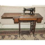 A Singer treadle sewing machine