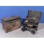 WW2 field telephone and an ammunition box