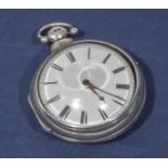 An 18th century pair cased silver pocket watch, made by Arthur Wilson of Thorpe (le-soken) with an