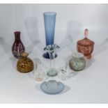 Nine pieces of art glass