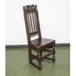 A period oak chair circa 1700, 108cm tall