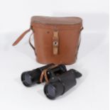 A pair of binoculars in leather case, TOHYOH Tokyo No. PT 8707 (12X50) 262ft at 1000 yds, coated