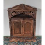 A hardwood Eastern cabinet, 86cm wide x 33cm deep x 118cm tall