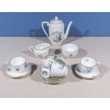 A Royal Worcester 'Watteau' porcelain coffee service