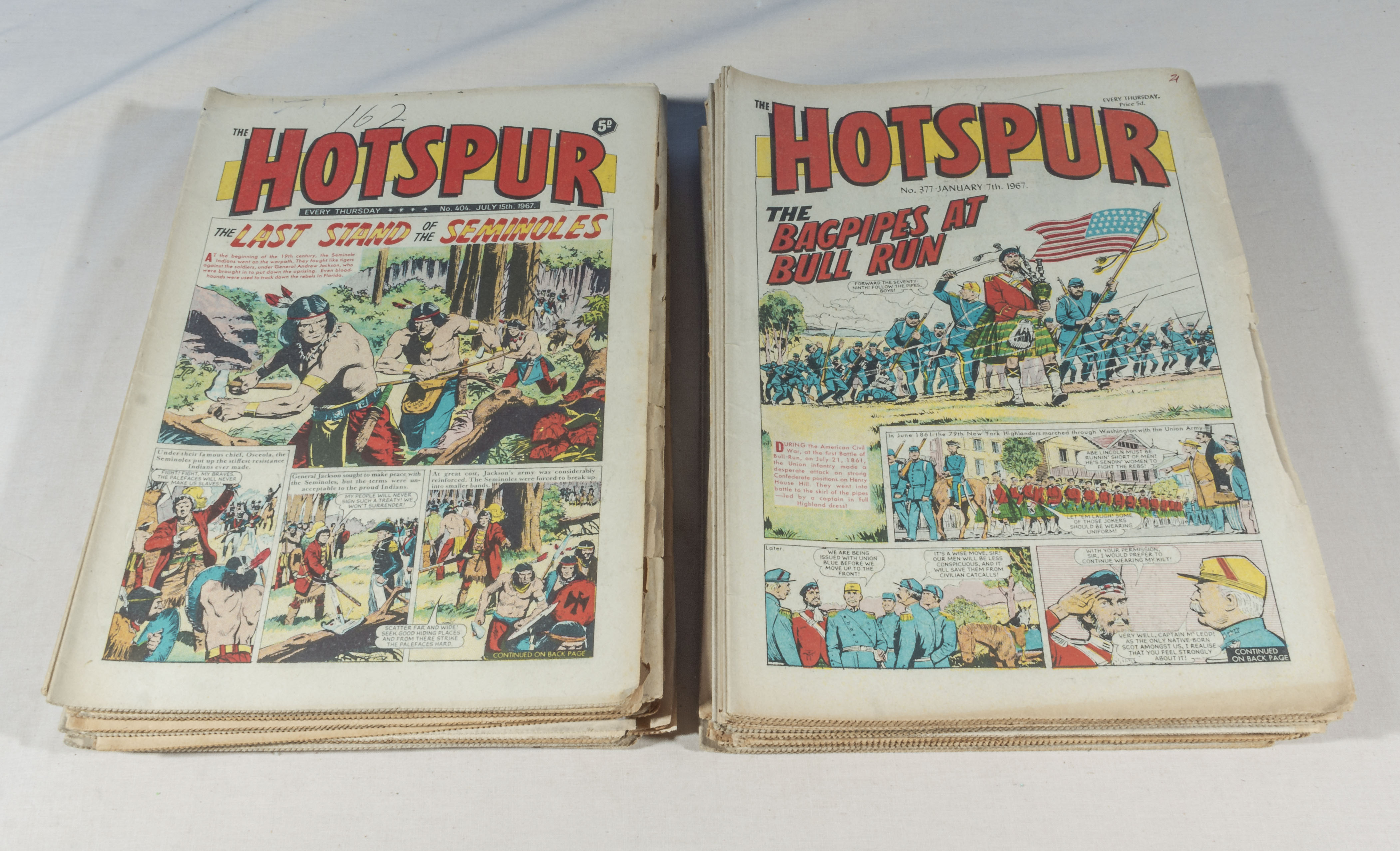 Vintage Hotspur comics full year 1967