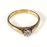 An 18ct gold gypsy cut diamond ring, 3.2gms