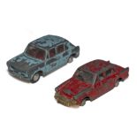 Two playworn Triang Spot On diecast cars