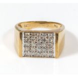 A gent's 9ct gold ring set with .75 carats of diamonds, 5.8gms