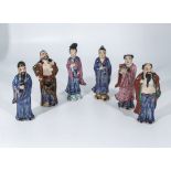 Chinese republic set of 6 figures depicting buddha ,wise men and scholars of the Chinese past,