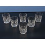 Six Waterford crystal whisky glasses