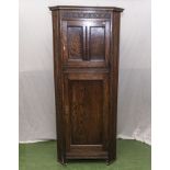 An oak corner cabinet. 166cm tall x 76cm wide