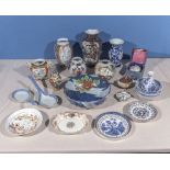 A collection of Chinese style china and pottery