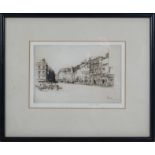 A framed etching of Metz by Rosenburg , image size 11cm x 17cm