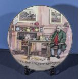 A Royal Doulton 13.5" dia charger depicting Dr Johnston at the Cheshire cheese. D6377