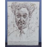 Ken Dodd, original drawing of this famous Liverpool comedian, inscribed 'bring on the dancing horses