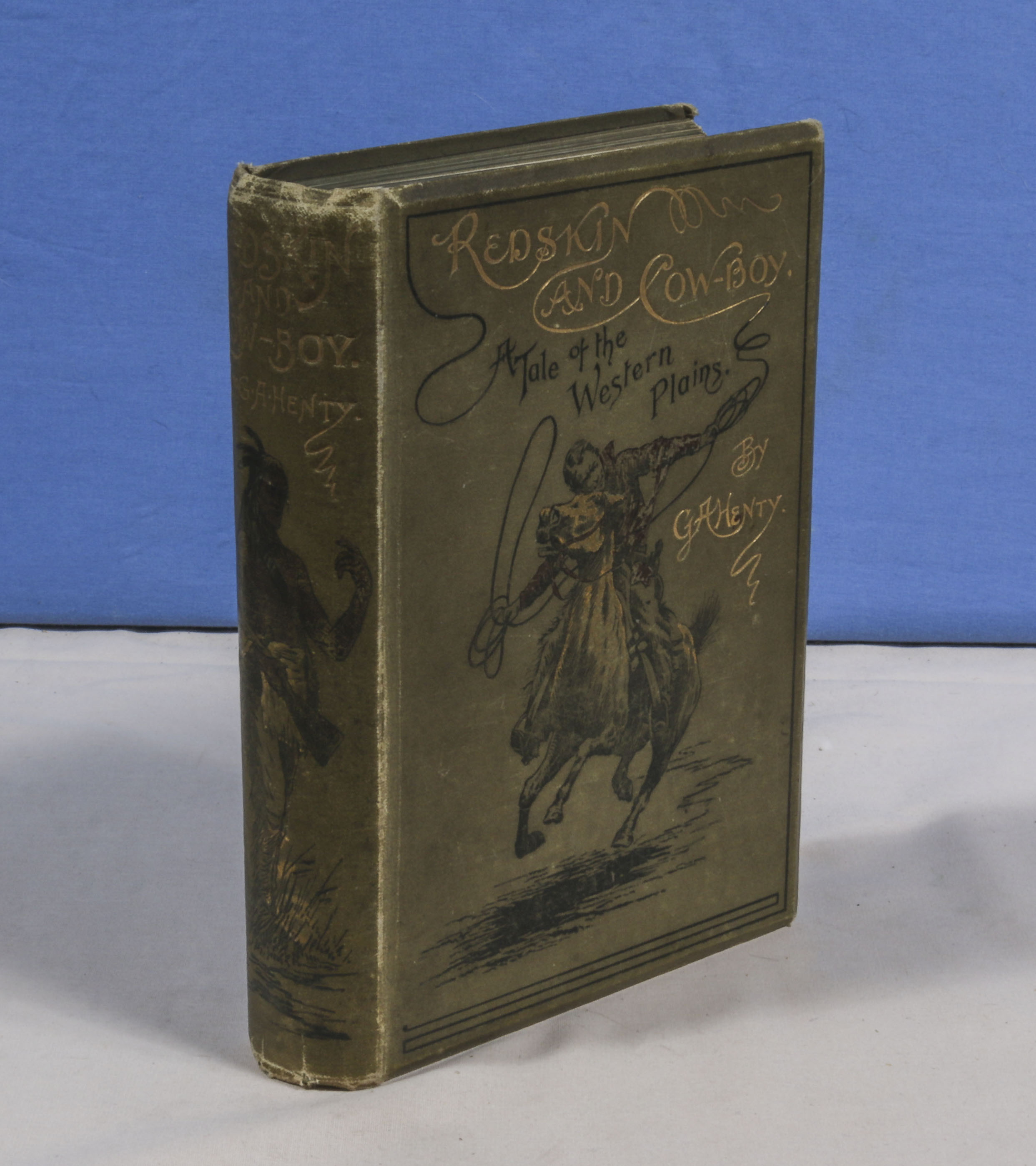 G. A. Henty. Redskin and Cowboy, tale of the western plains.1st edition. 1891 with 12-page