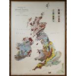 RARE GEOLOGICAL MAP of the British Isles, based on the works of the geological survey by J J H