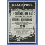 Blackpool interest. Original Blackpool poster. Christmas and New Year holidays 1936-1937. Evening