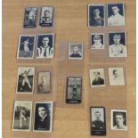 Football interest 18 vintage photo footballer cigarette cards of famous players and clubs.