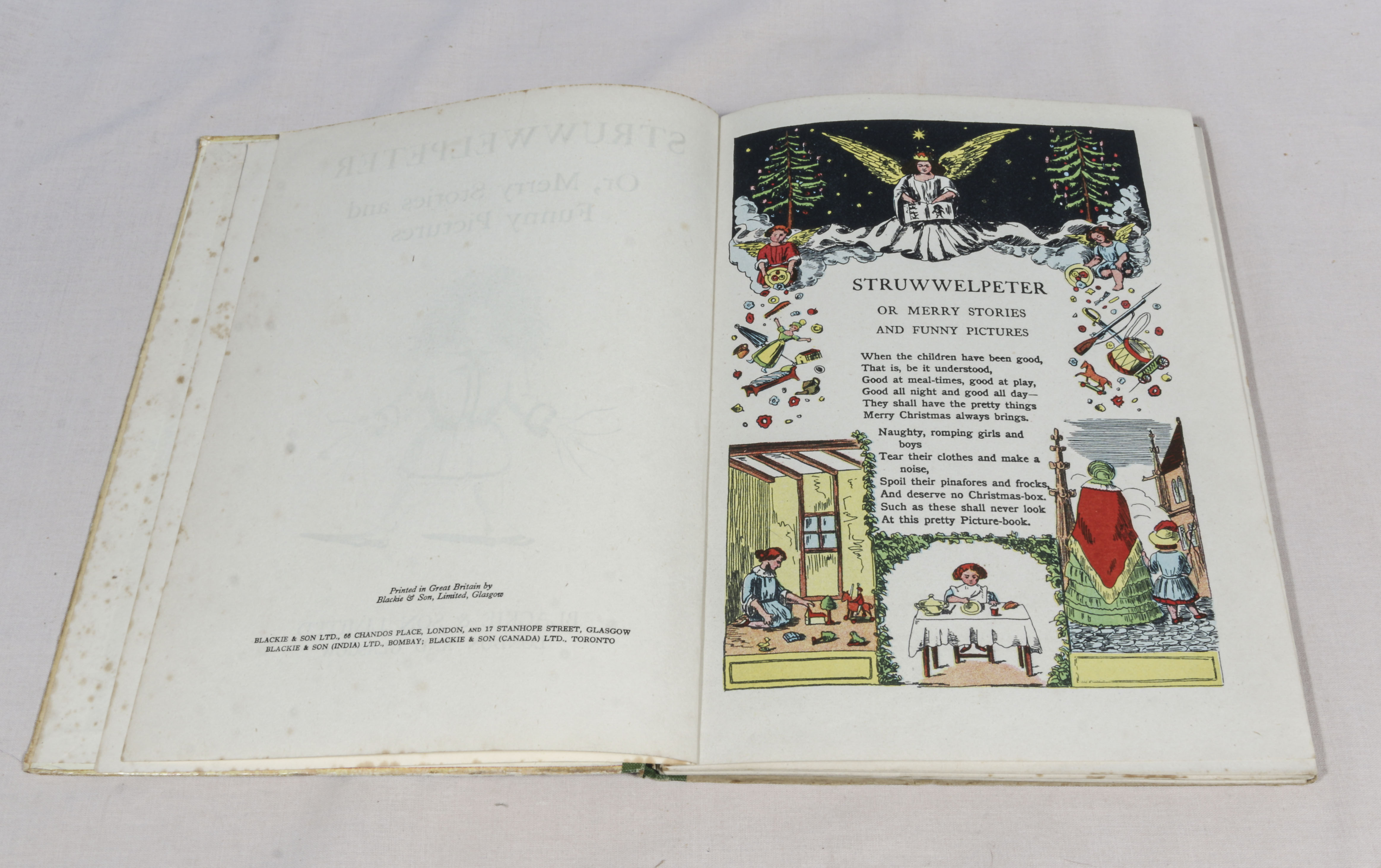 Struwwelpeter, Merry Stories and Funny Pictures. By Heinrich Hoffmann, Published by Blackie and Son. - Image 3 of 6