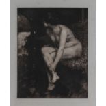 Max Pietschmann mezzotint titled The Bather. An original plate. the studio, unframed size. 13" x 9"