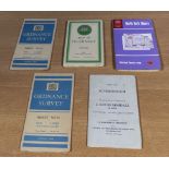 Four Ordnance Survey paper maps, Guernsey, North Yorkshire Moors, sheet NZ80 and sheet NZ81 together