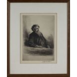 Sir Muirhead Bone (1876-1953) 20th century framed dry point etching, Portrait of Rev. Dr. Jones